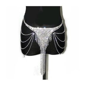 Rhinestone Statement Waist Chain Belt